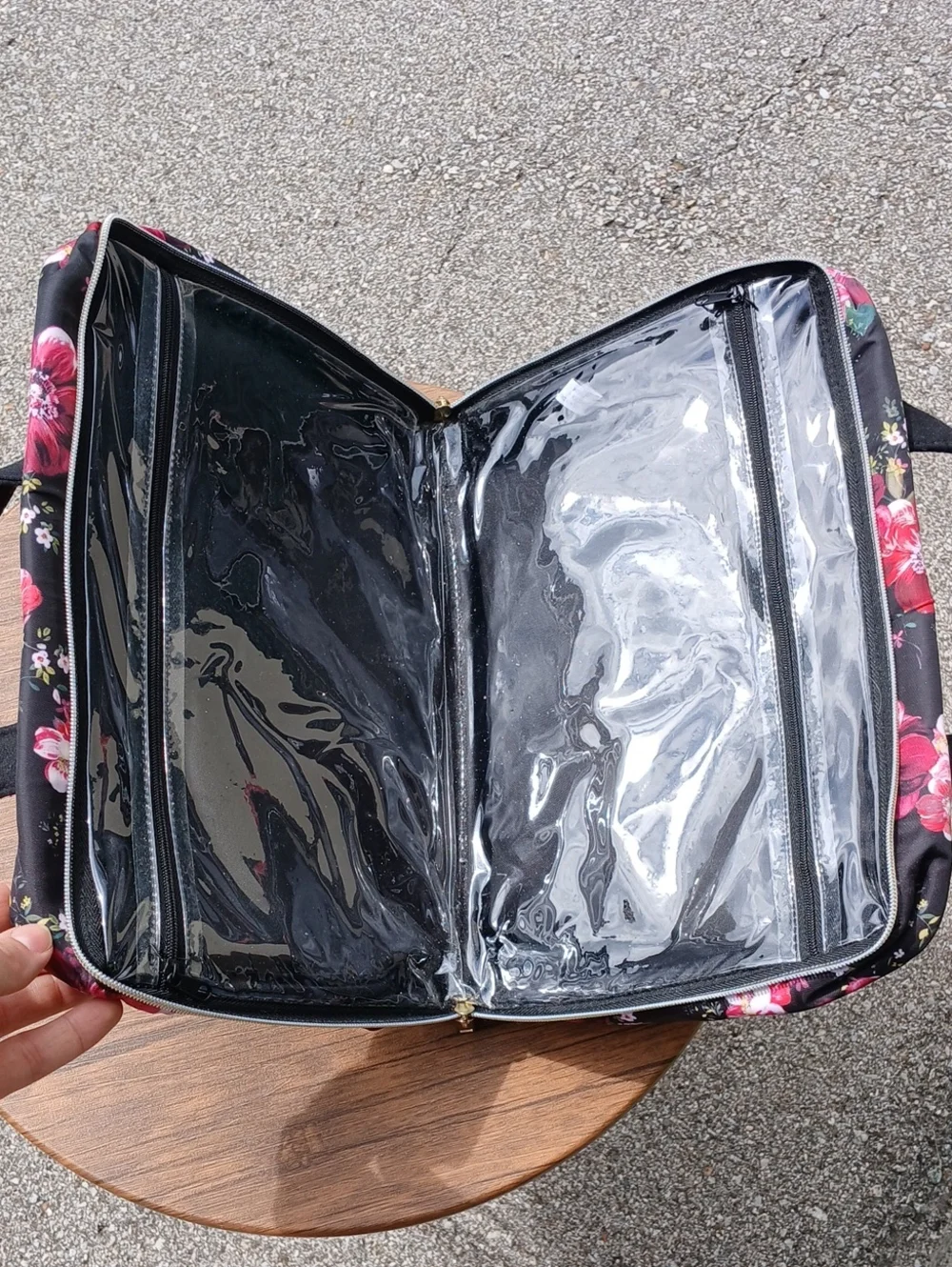 Floral Black and Pink Travel Tote Bag